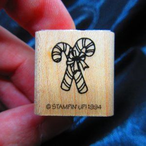 CandyCanes Wood Mounted Stamp 1" X 1"